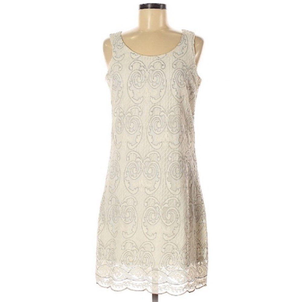 Chelsea & Violet lace ivory dress silver threading
